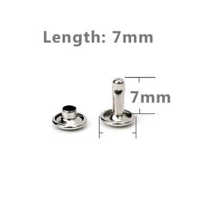 7mm Nickle Double Cap Rivets (Pack of 100 Sets)