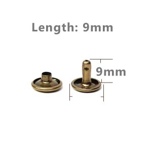 9mm Bronze Double Cap Rivets (Pack of 100 Sets)