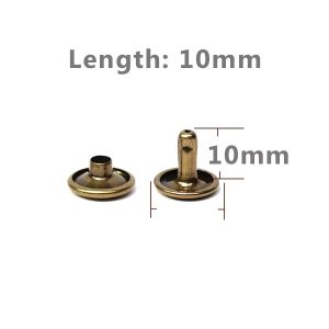 10mm Bronze Double Cap Rivets (Pack of 100 Sets)