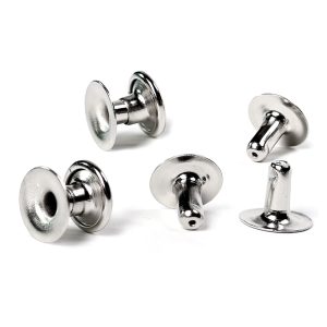 9mm Nickle Single Cap Rivets (Pack of 100 Sets)
